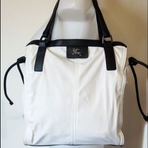 Burberry White Buckleigh Nylon Tote